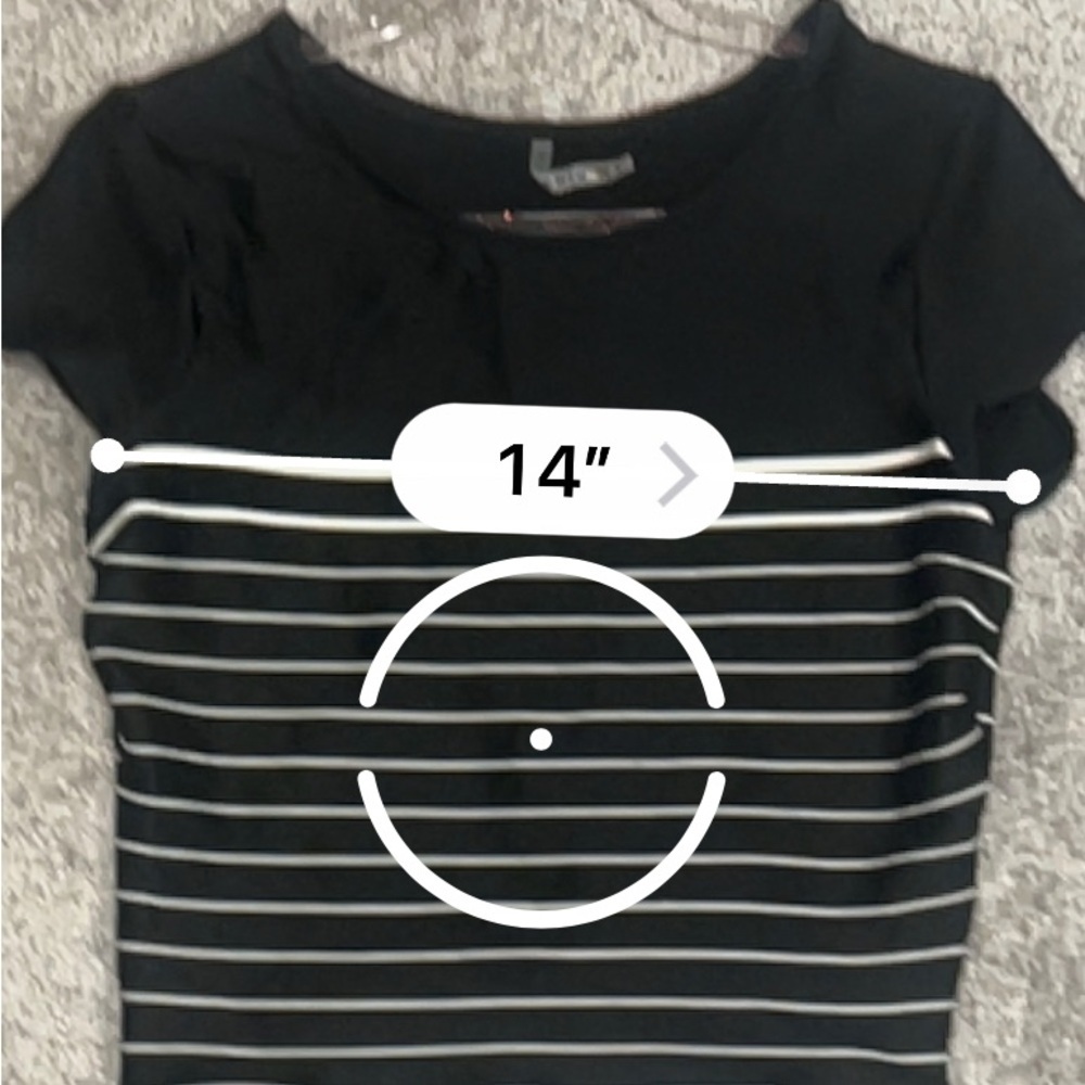 Vitamin A Deia Crop Black and White Striped Bikini Top - Sz L - Picture 8 of 8